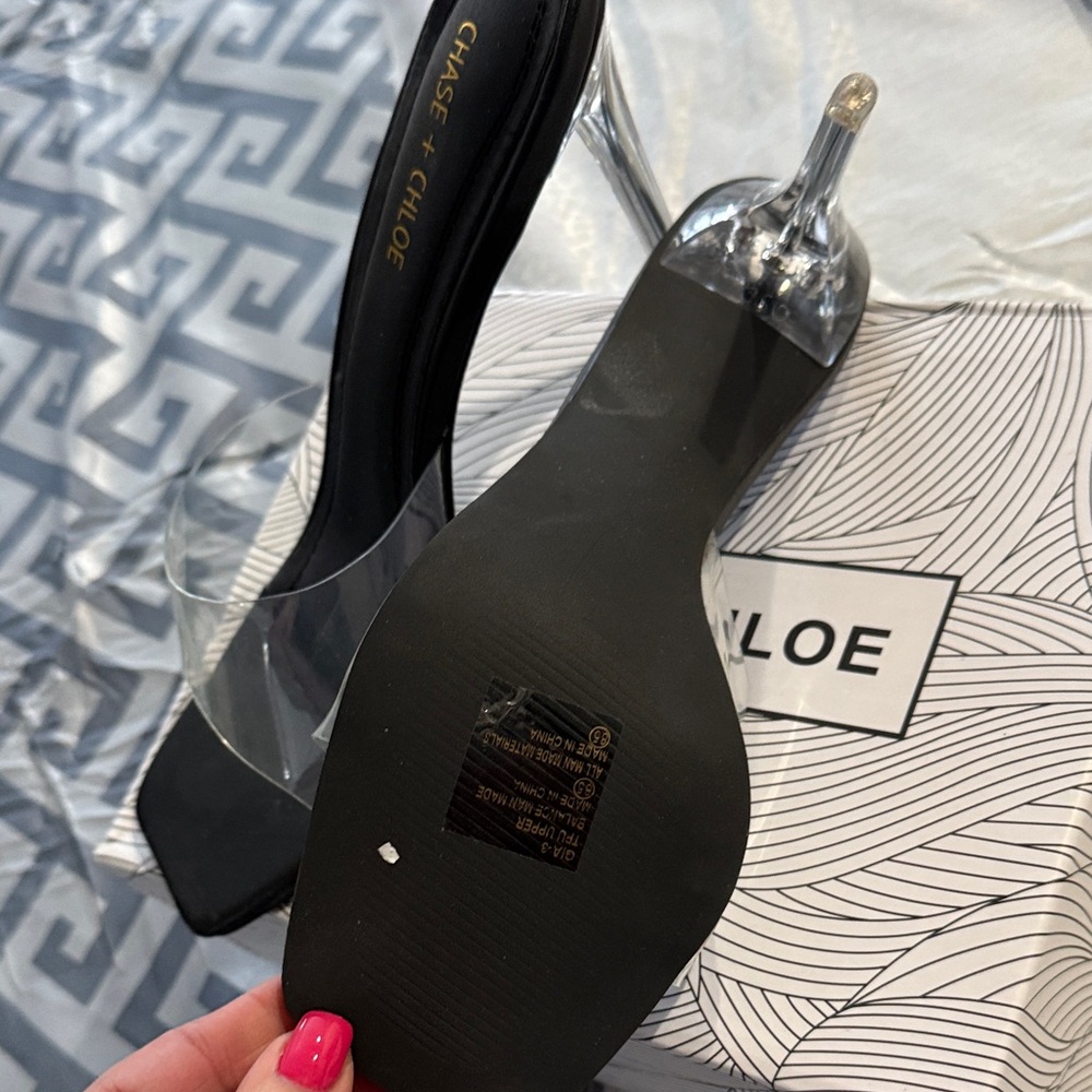 Chase + Chloe Black and Clear Heels - Picture 3 of 3